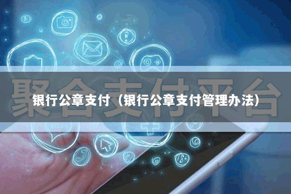 银行公章支付(银行公章支付管理办法)