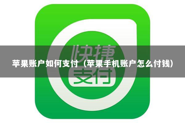 苹果账户如何支付(苹果手机账户怎么付钱)
