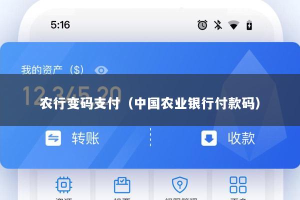 农行变码支付(中国农业银行付款码)
