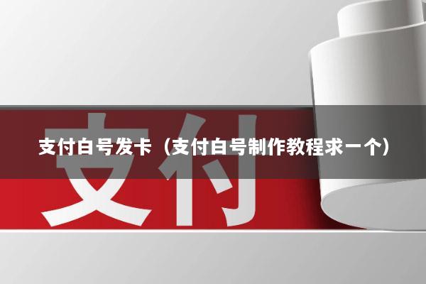 支付白号发卡(支付白号制作教程求一个)