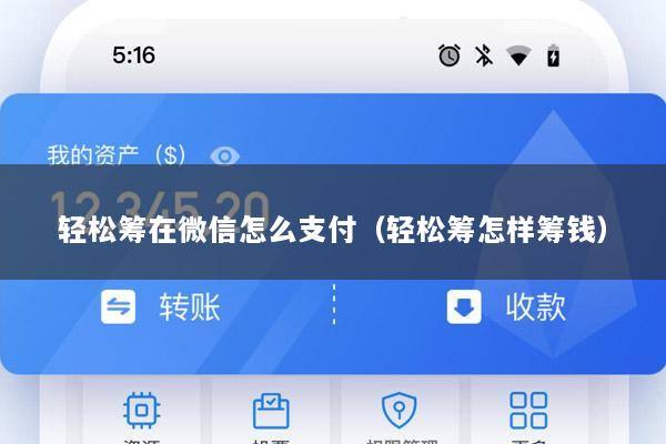 轻松筹在微信怎么支付(轻松筹怎样筹钱)